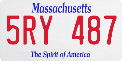 MA license plate 5RY487
