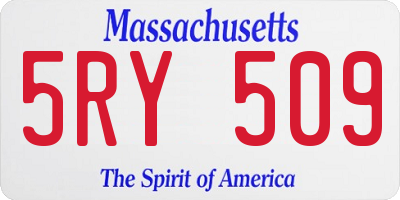 MA license plate 5RY509