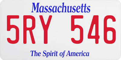 MA license plate 5RY546