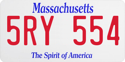 MA license plate 5RY554