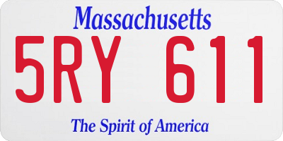 MA license plate 5RY611