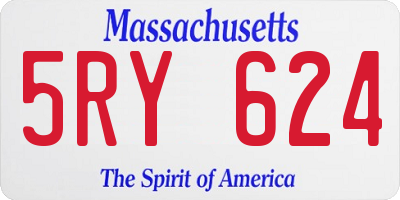 MA license plate 5RY624