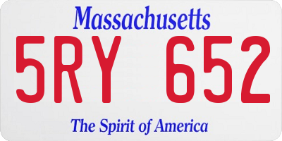 MA license plate 5RY652