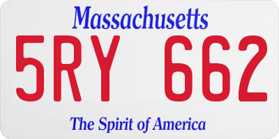 MA license plate 5RY662