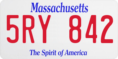 MA license plate 5RY842