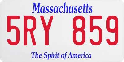 MA license plate 5RY859