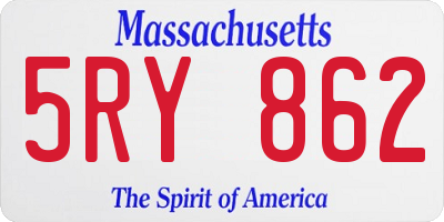 MA license plate 5RY862