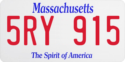 MA license plate 5RY915
