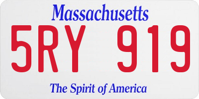 MA license plate 5RY919