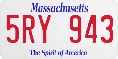 MA license plate 5RY943