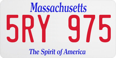 MA license plate 5RY975