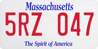 MA license plate 5RZ047