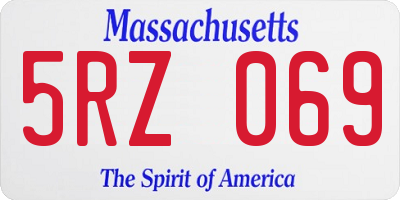 MA license plate 5RZ069