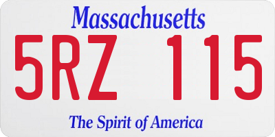 MA license plate 5RZ115