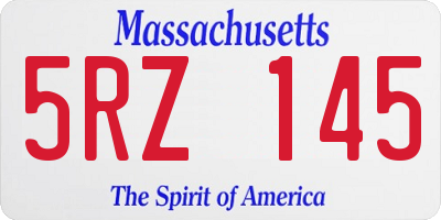 MA license plate 5RZ145