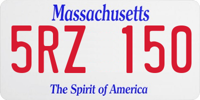MA license plate 5RZ150