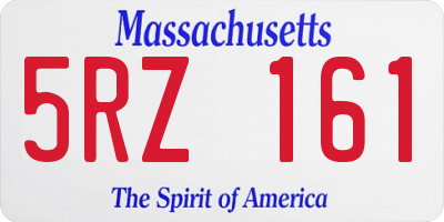 MA license plate 5RZ161