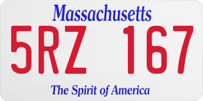 MA license plate 5RZ167