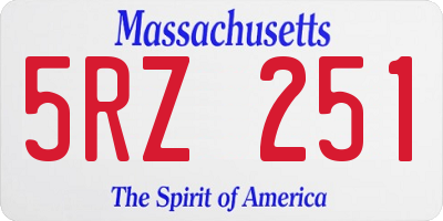 MA license plate 5RZ251