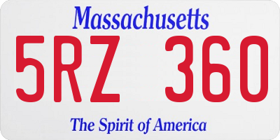 MA license plate 5RZ360