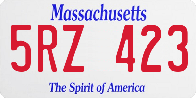MA license plate 5RZ423