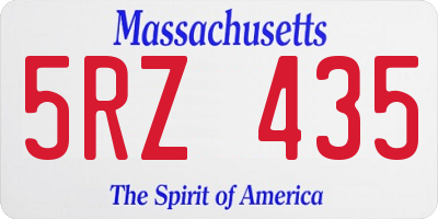 MA license plate 5RZ435