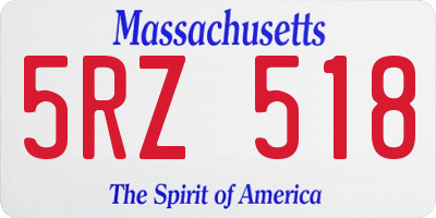 MA license plate 5RZ518