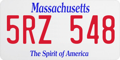 MA license plate 5RZ548