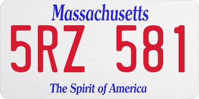 MA license plate 5RZ581
