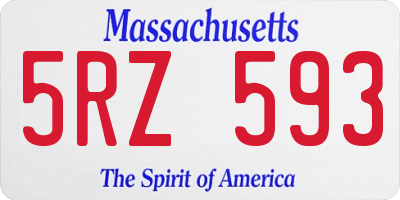 MA license plate 5RZ593