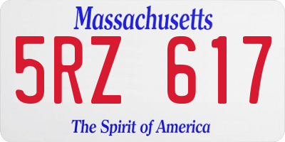 MA license plate 5RZ617