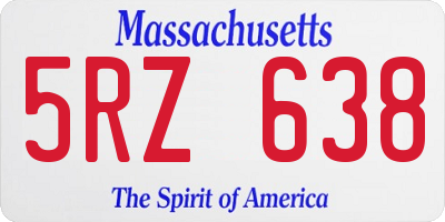 MA license plate 5RZ638