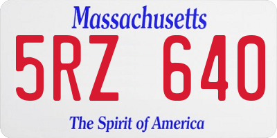 MA license plate 5RZ640