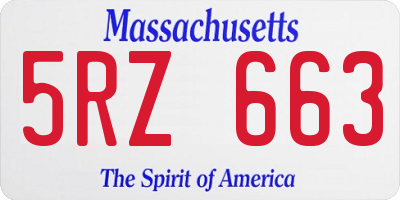 MA license plate 5RZ663