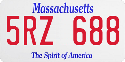 MA license plate 5RZ688