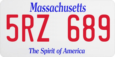 MA license plate 5RZ689