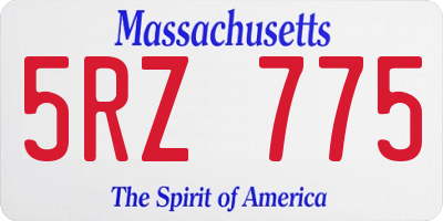 MA license plate 5RZ775