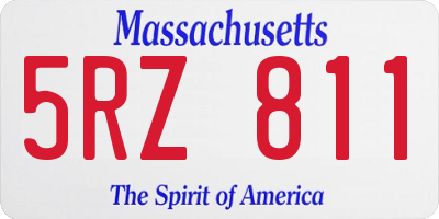 MA license plate 5RZ811