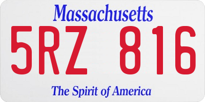 MA license plate 5RZ816