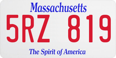 MA license plate 5RZ819