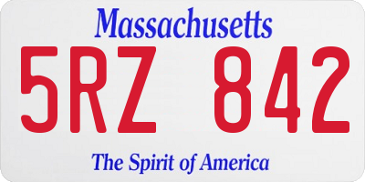 MA license plate 5RZ842