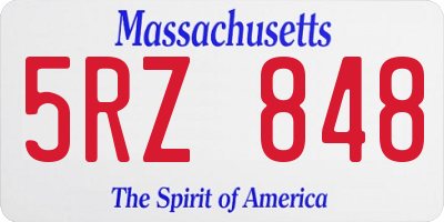 MA license plate 5RZ848