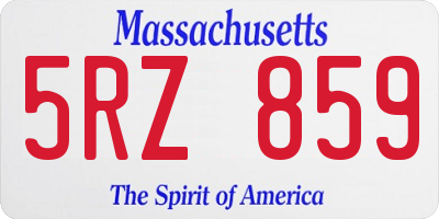 MA license plate 5RZ859