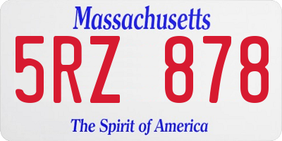 MA license plate 5RZ878