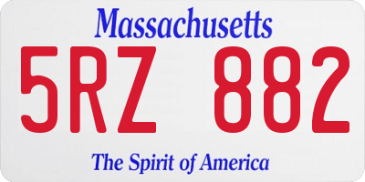 MA license plate 5RZ882