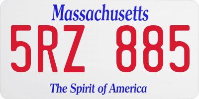 MA license plate 5RZ885