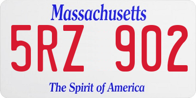 MA license plate 5RZ902