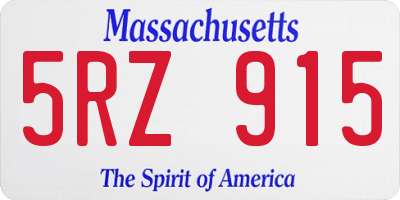 MA license plate 5RZ915