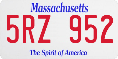 MA license plate 5RZ952