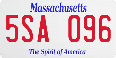 MA license plate 5SA096